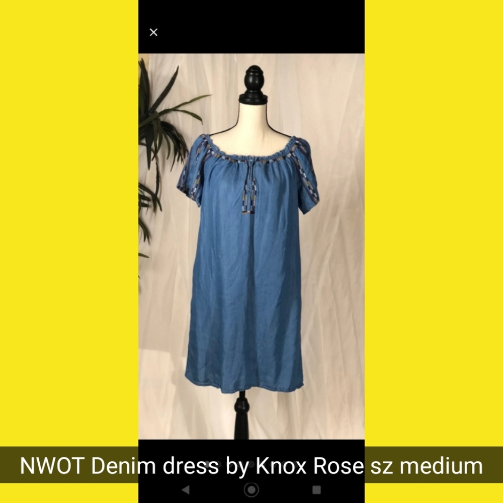 🎃Nwot denim dress size med with pockets!!! Size med